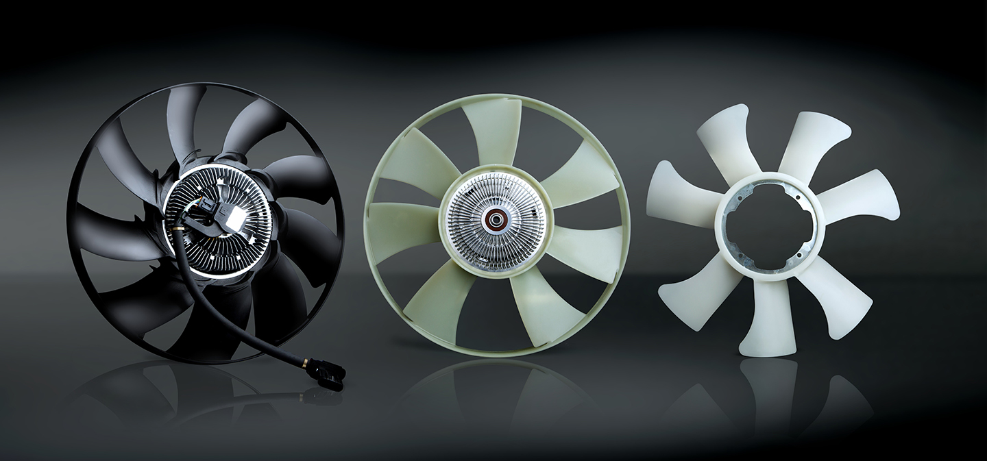 Land rover fan clutch and fan blade